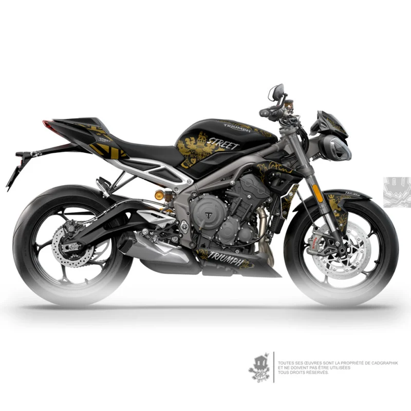 KIT DÉCO TRIUMPH - STREET TRIPLE RS 765 -BAROK LEE -GOLD- ONLY-X