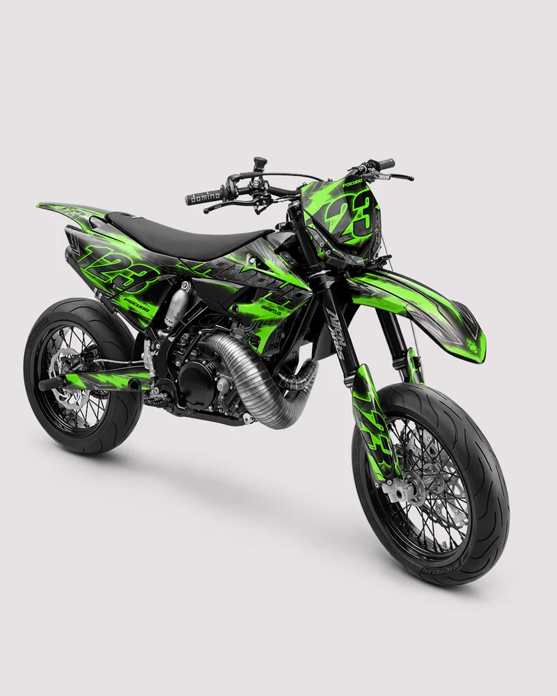 NEONX - Kit Déco Supermotard Semi-Personnalisable - Vert