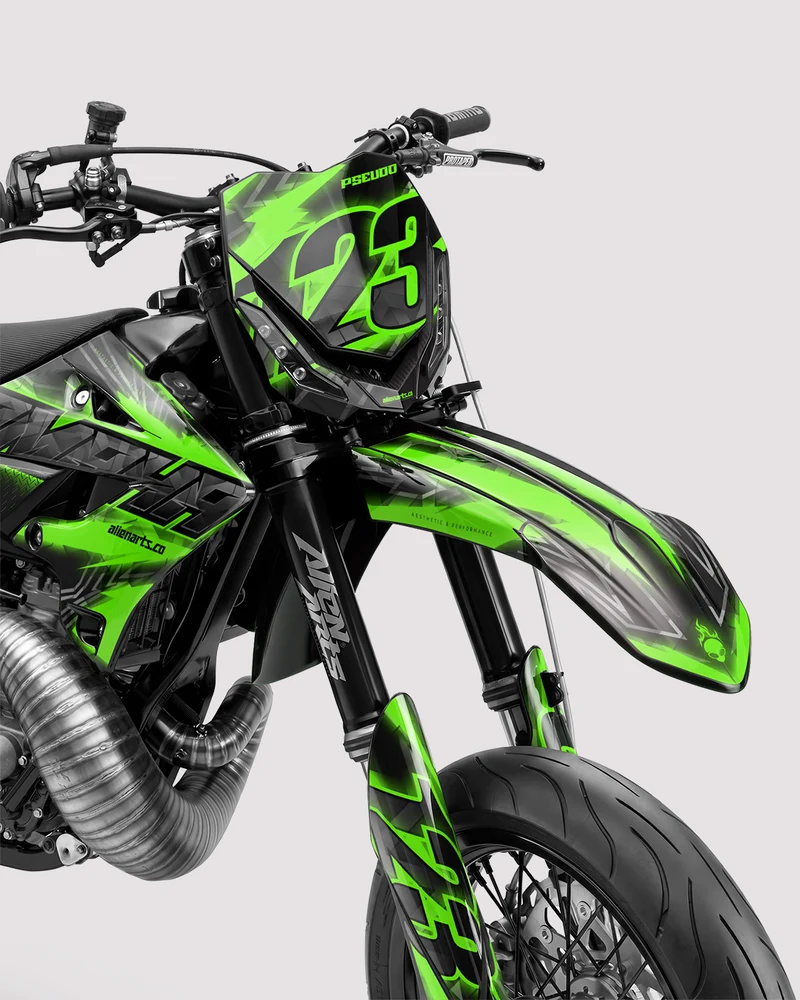 NEONX - Kit Déco Supermotard Semi-Personnalisable - Vert