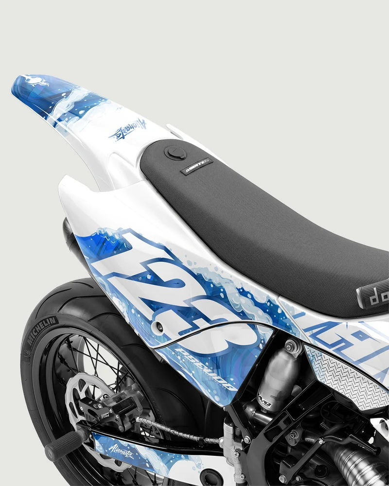 TSUMIX - Kit Déco Supermotard Semi-Personnalisable - Bleu
