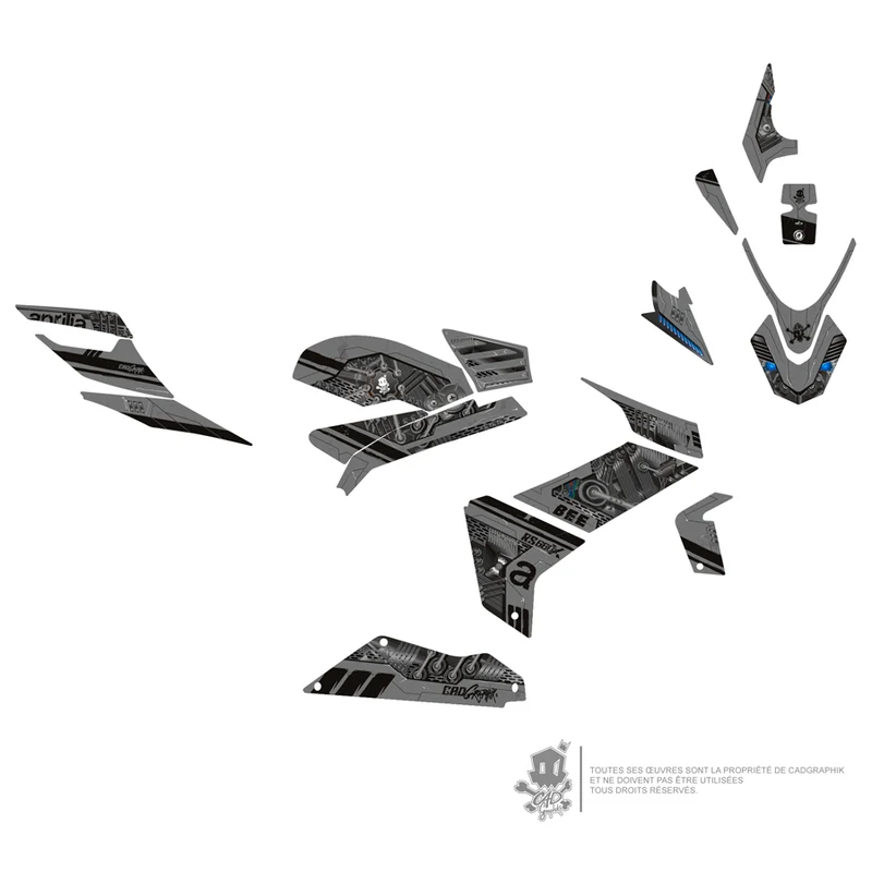 APRILIA KIT DÉCO - RS 660 GREY BEE-ONLY 50