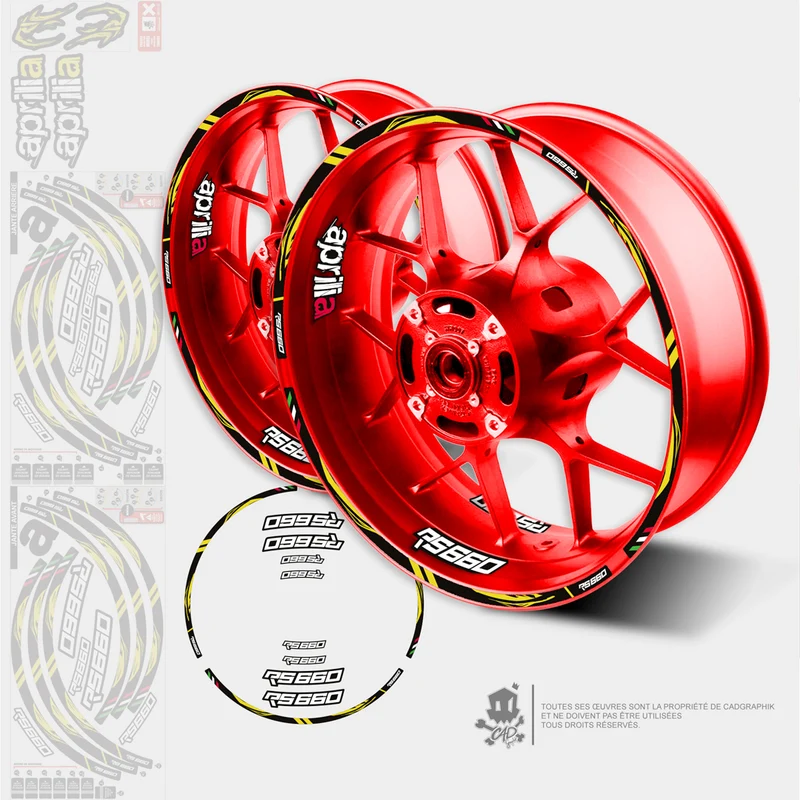 APRILIA KIT DÉCO JANTES - RS 660 - ACIDE