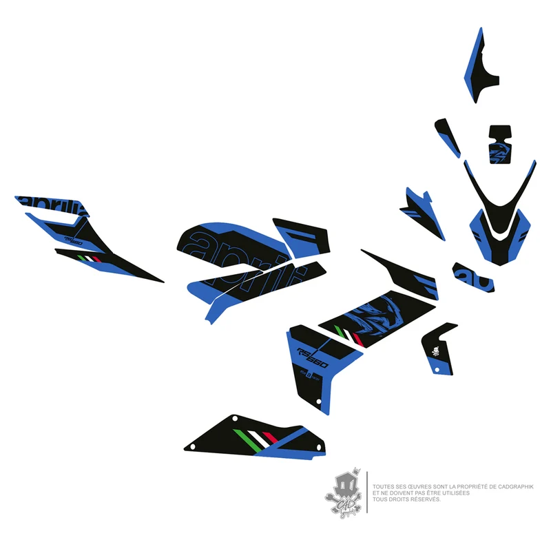 APRILIA KIT DÉCO - RS 660 SUDITA-CYAN- ONLY 50