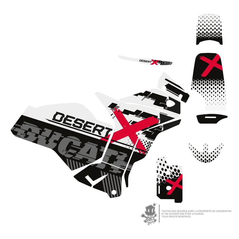 DUCATI KIT DÉCO - DESERT X - RED PIX - ONLY 50