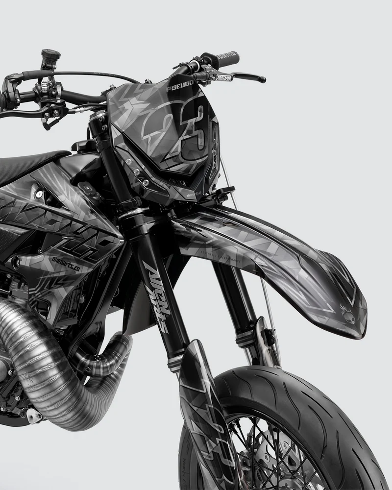 NEONX - Kit Déco Supermotard Semi-Personnalisable - Noir
