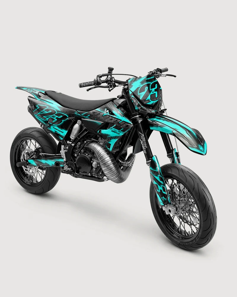 NEONX - Kit Déco Supermotard Semi-Personnalisable - Turquoise