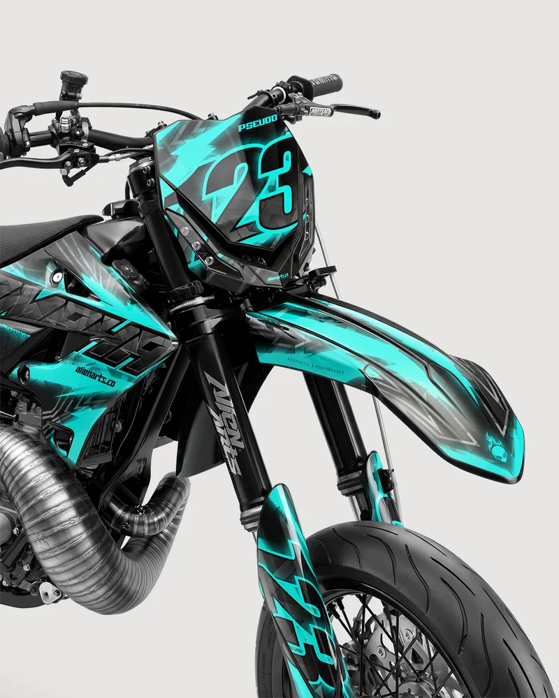 NEONX - Kit Déco Supermotard Semi-Personnalisable - Turquoise