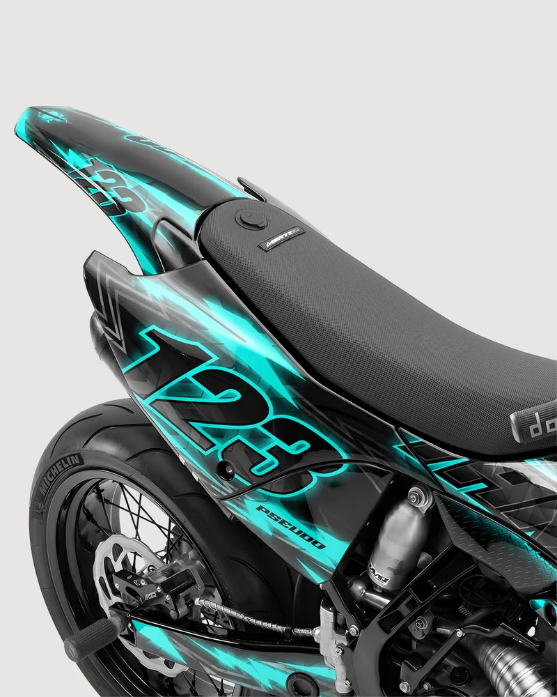 NEONX - Kit Déco Supermotard Semi-Personnalisable - Turquoise