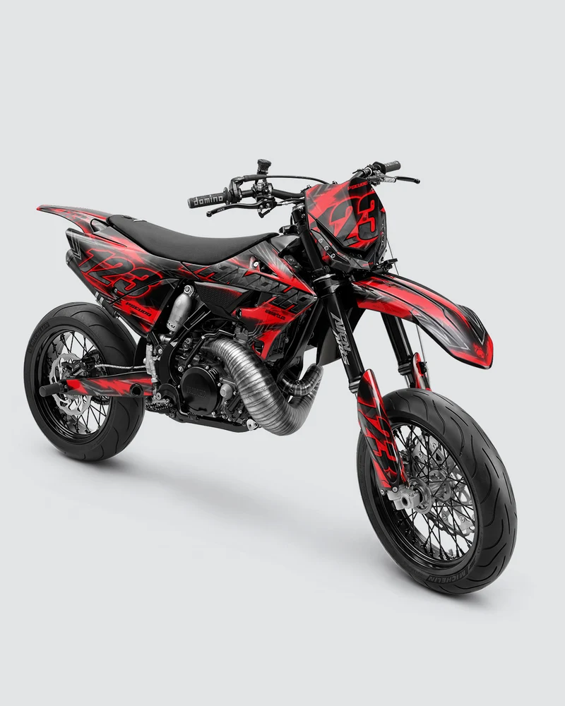 NEONX - Kit Déco Supermotard Semi-Personnalisable - Rouge