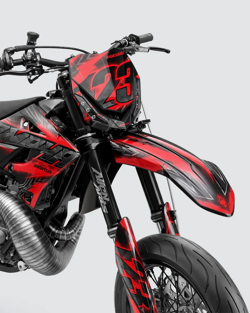NEONX - Kit Déco Supermotard Semi-Personnalisable - Rouge