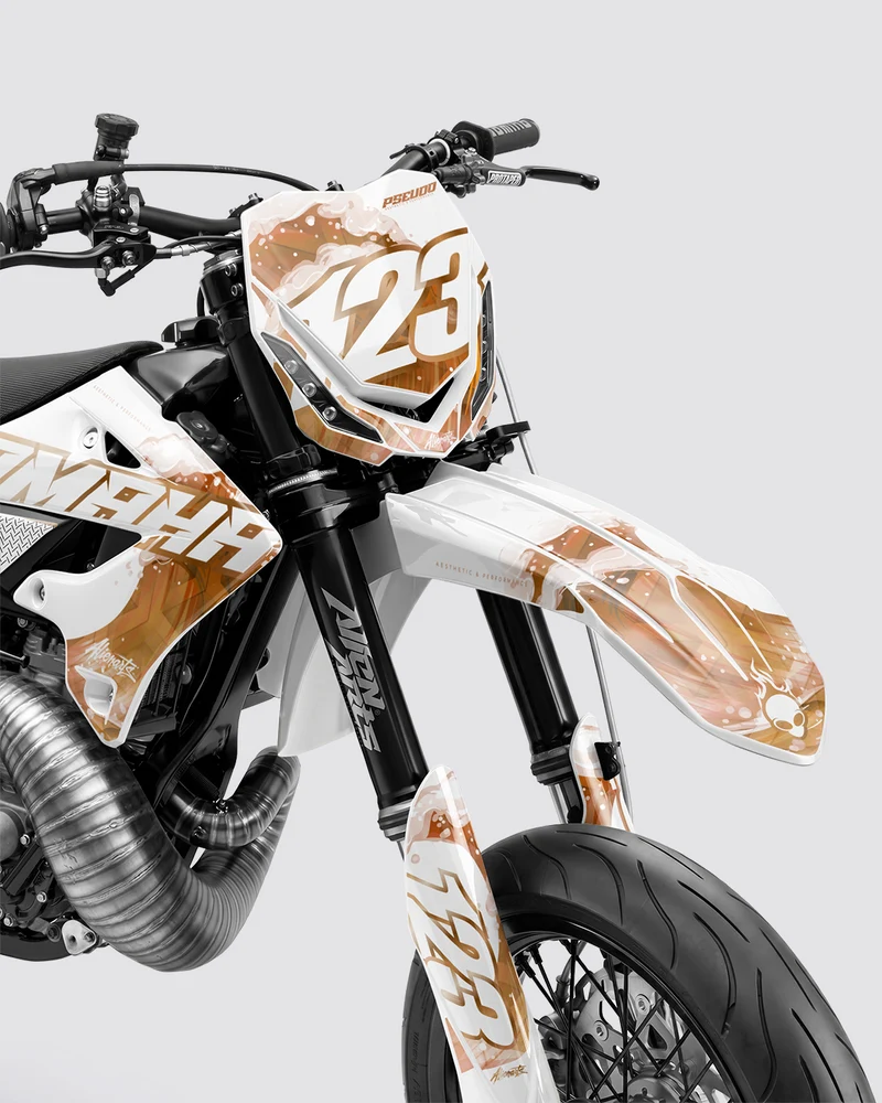 TSUMIX - Kit Déco Supermotard Semi-Personnalisable - Orange