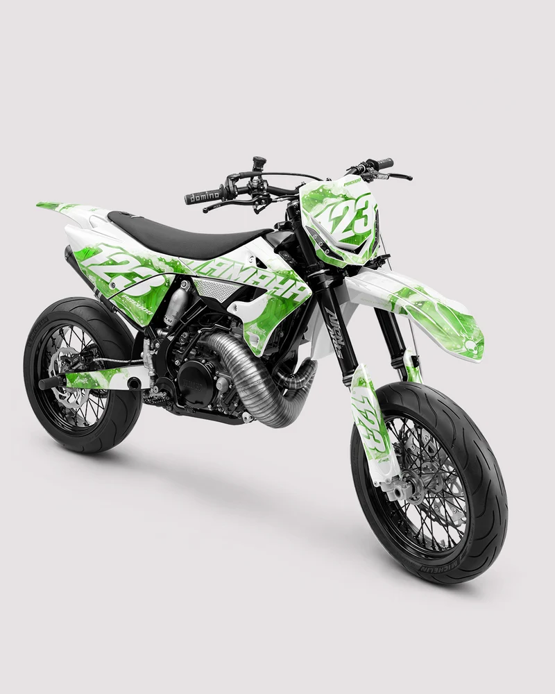 TSUMIX - Kit Déco Supermotard Semi-Personnalisable - Vert