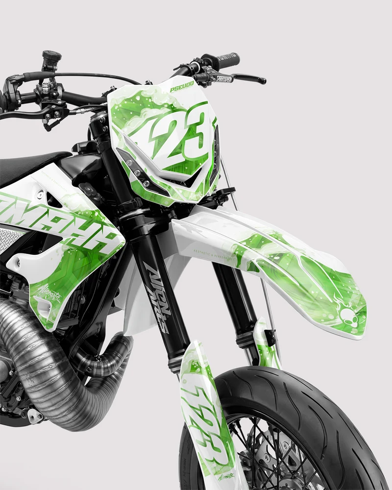 TSUMIX - Kit Déco Supermotard Semi-Personnalisable - Vert