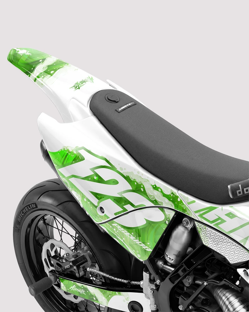 TSUMIX - Kit Déco Supermotard Semi-Personnalisable - Vert