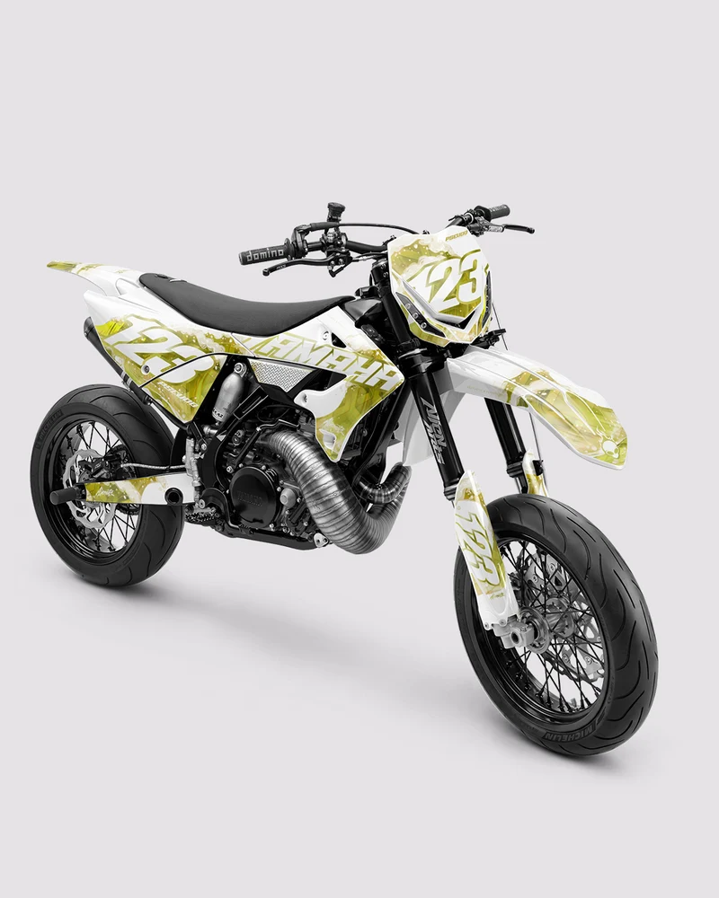 TSUMIX - Kit Déco Supermotard Semi-Personnalisable - Jaune