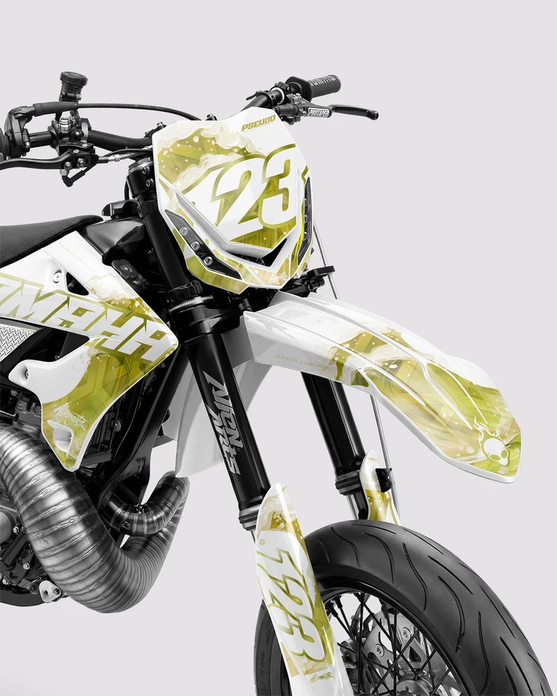 TSUMIX - Kit Déco Supermotard Semi-Personnalisable - Jaune
