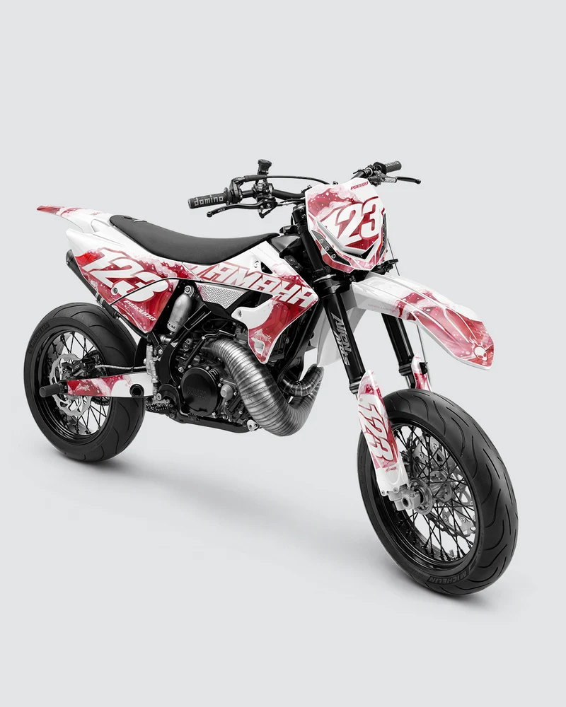 TSUMIX - Kit Déco Supermotard Semi-Personnalisable - Rouge