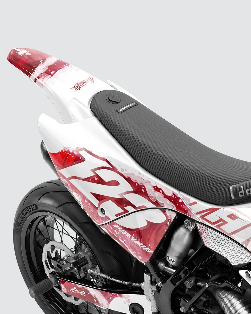 TSUMIX - Kit Déco Supermotard Semi-Personnalisable - Rouge