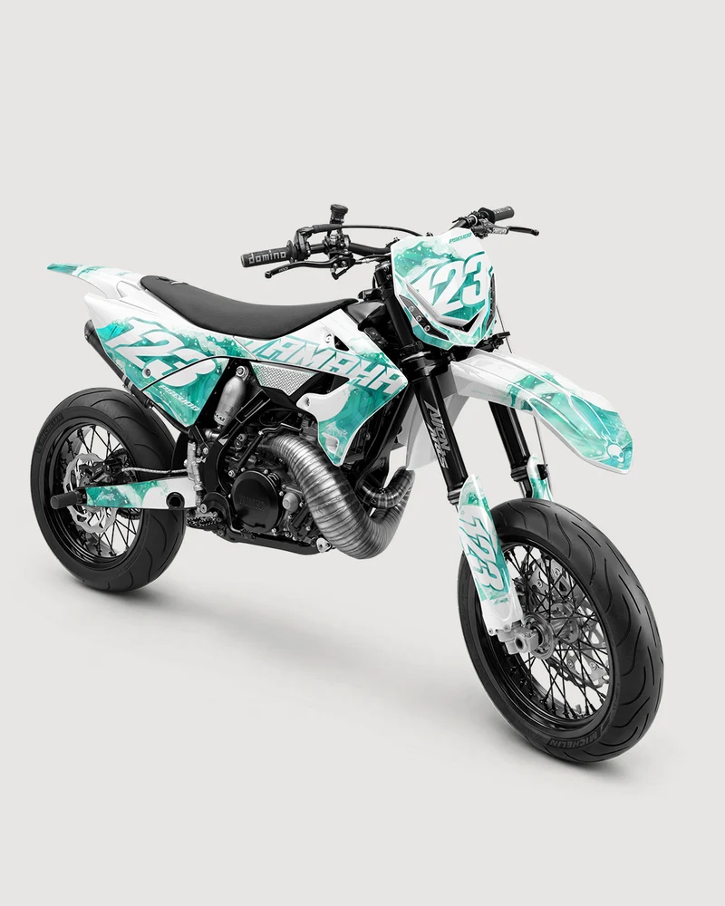 TSUMIX - Kit Déco Supermotard Semi-Personnalisable - Turquoise
