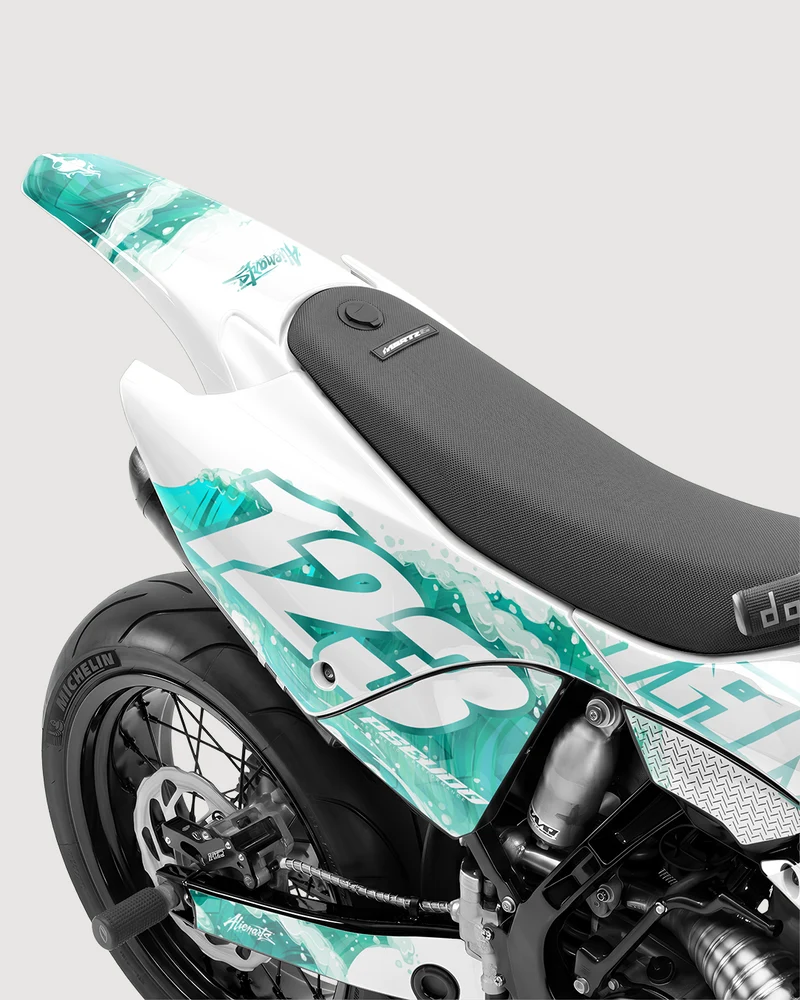TSUMIX - Kit Déco Supermotard Semi-Personnalisable - Turquoise