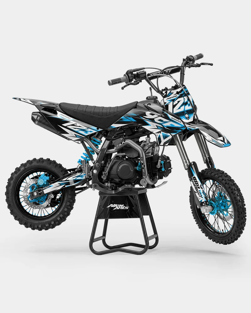 CRYNEX - Kit Déco Dirt Bike Semi-Personnalisable - Bleu