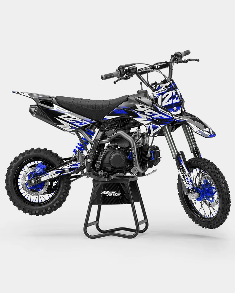 CRYNEX - Kit Déco Dirt Bike Semi-Personnalisable - Bleu foncé