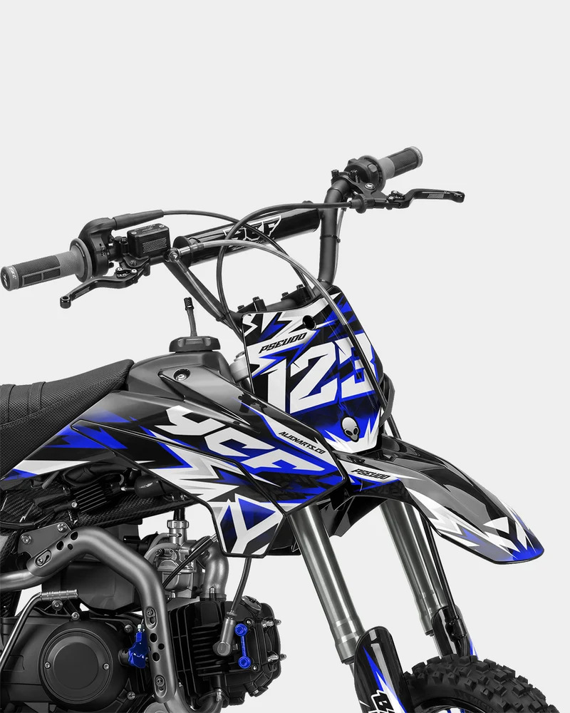 CRYNEX - Kit Déco Dirt Bike Semi-Personnalisable - Bleu foncé