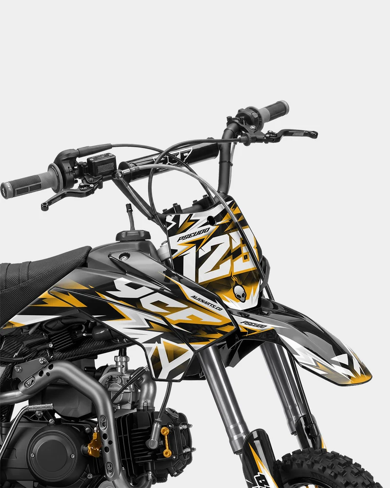 CRYNEX - Kit Déco Dirt Bike Semi-Personnalisable - Jaune foncé