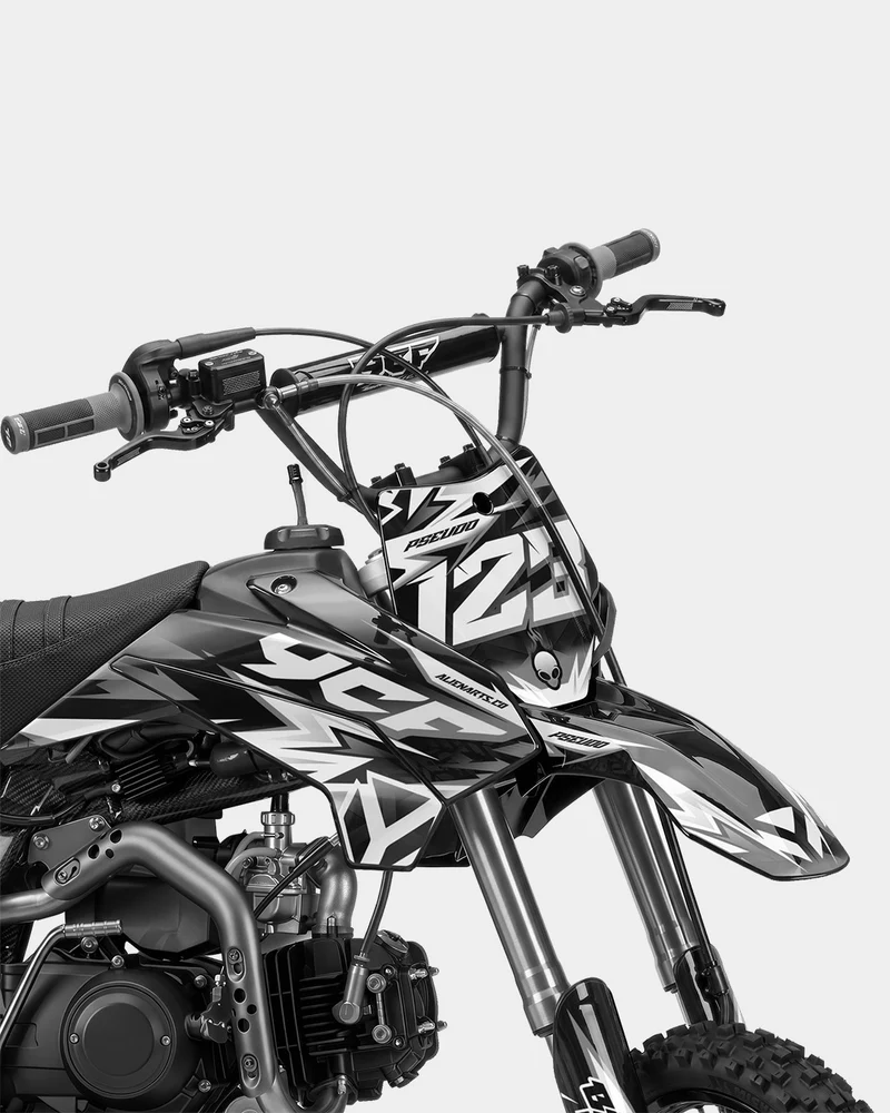 CRYNEX - Kit Déco Dirt Bike Semi-Personnalisable - Gris
