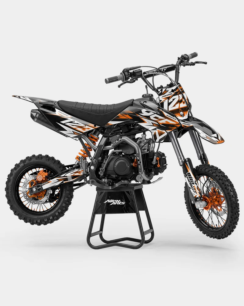 CRYNEX - Kit Déco Dirt Bike Semi-Personnalisable - Orange