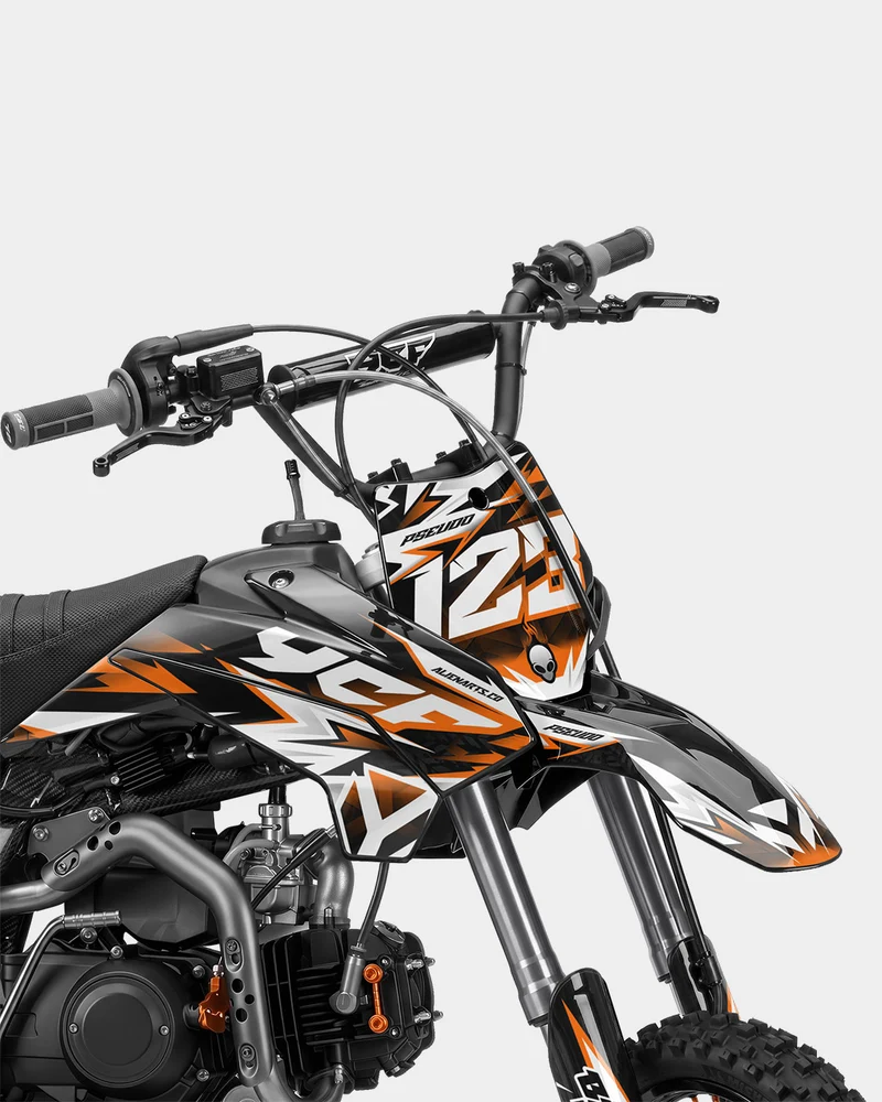 CRYNEX - Kit Déco Dirt Bike Semi-Personnalisable - Orange