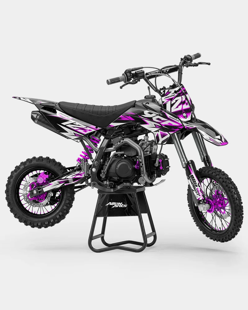 CRYNEX - Kit Déco Dirt Bike Semi-Personnalisable - Rose