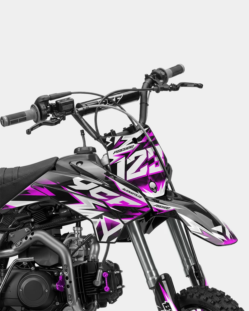 CRYNEX - Kit Déco Dirt Bike Semi-Personnalisable - Rose