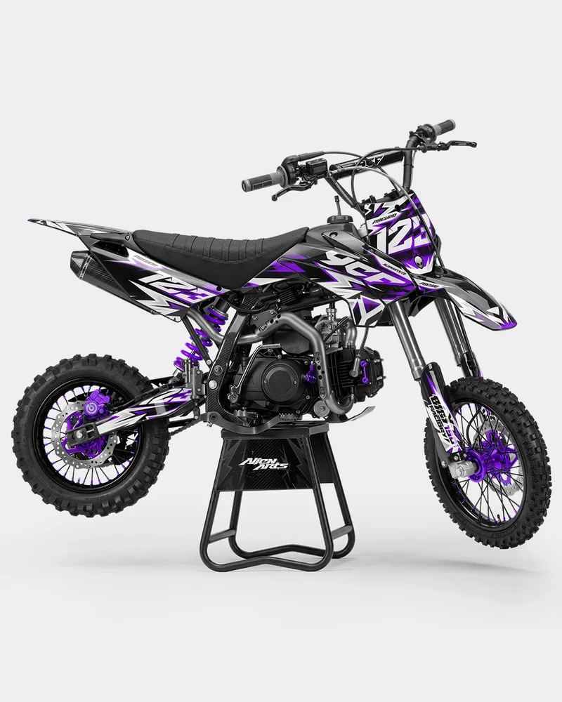CRYNEX - Kit Déco Dirt Bike Semi-Personnalisable - Violet