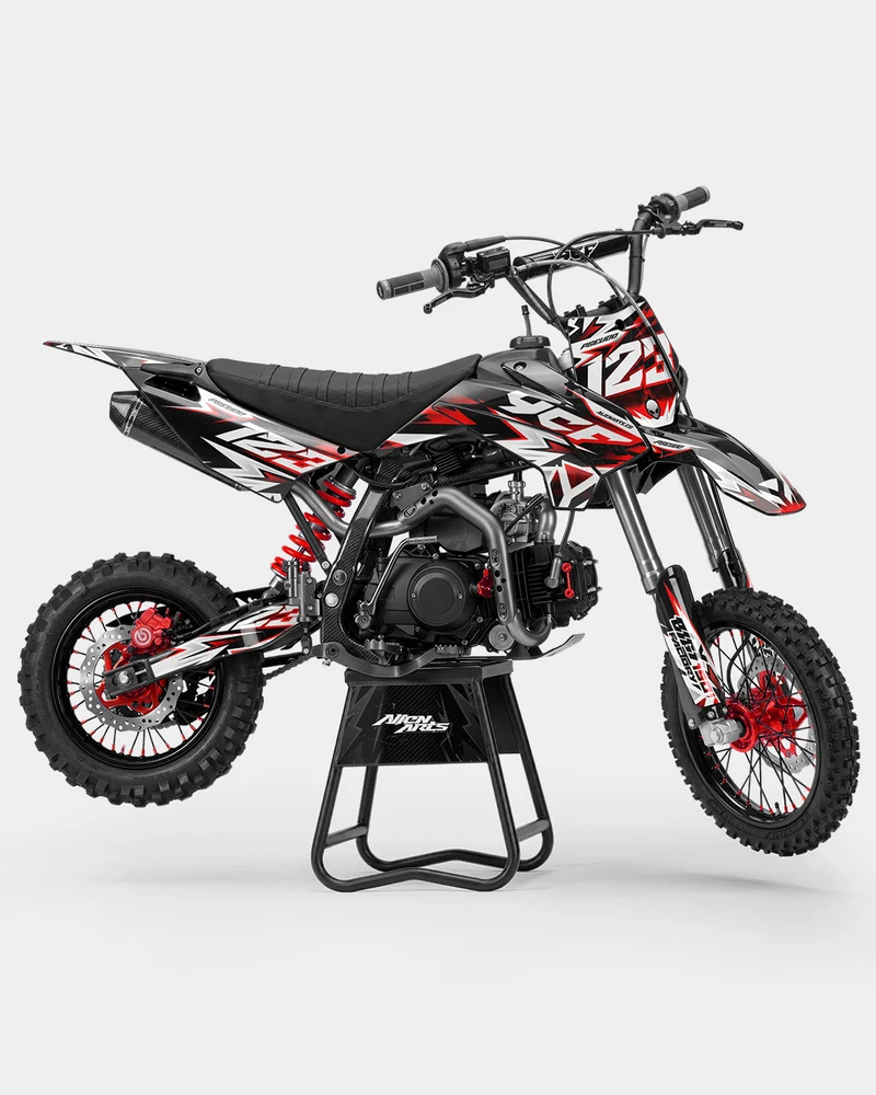 CRYNEX - Kit Déco Dirt Bike Semi-Personnalisable - Rouge