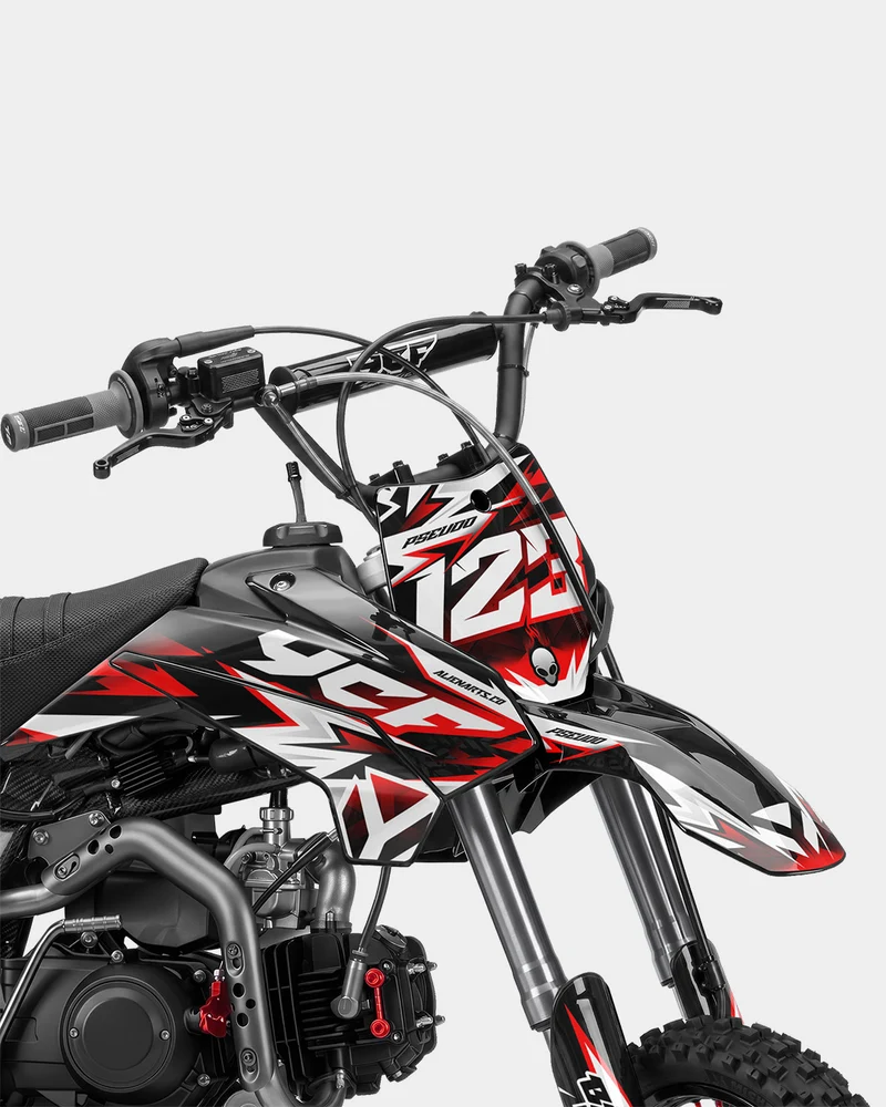 CRYNEX - Kit Déco Dirt Bike Semi-Personnalisable - Rouge