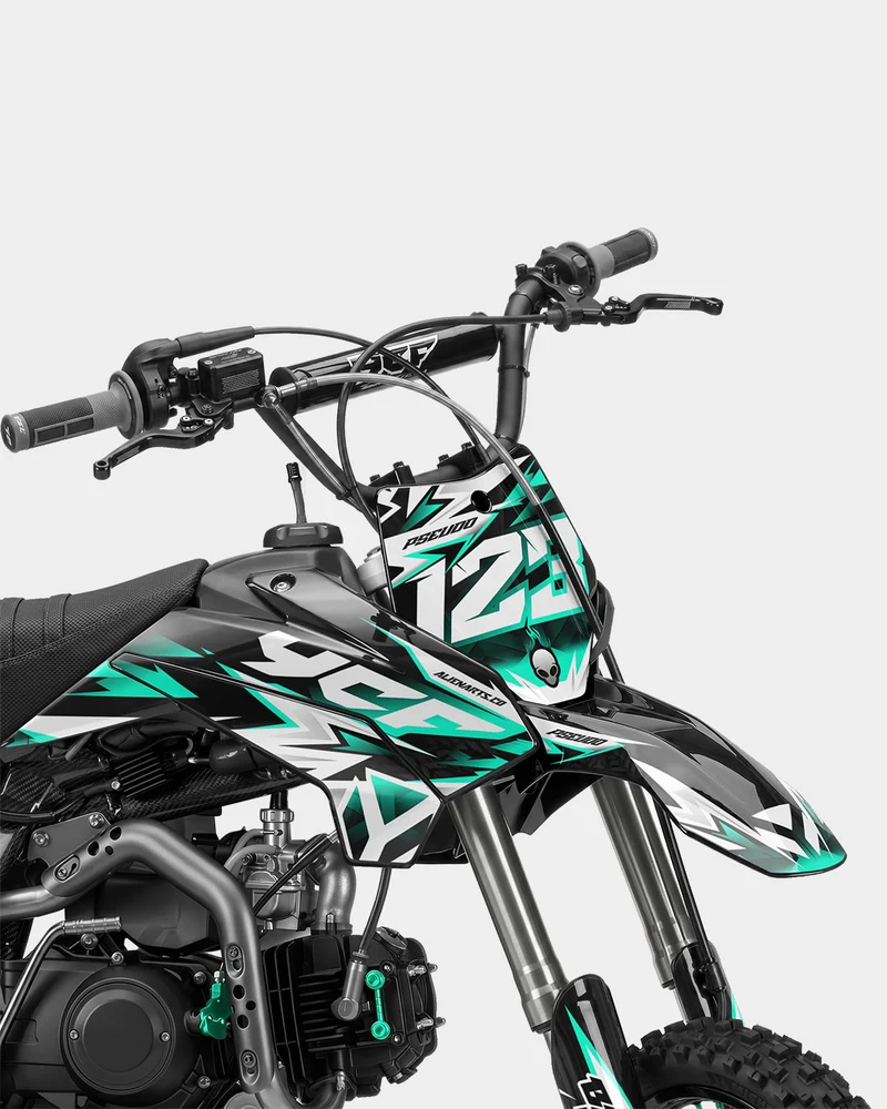 CRYNEX - Kit Déco Dirt Bike Semi-Personnalisable - Turquoise