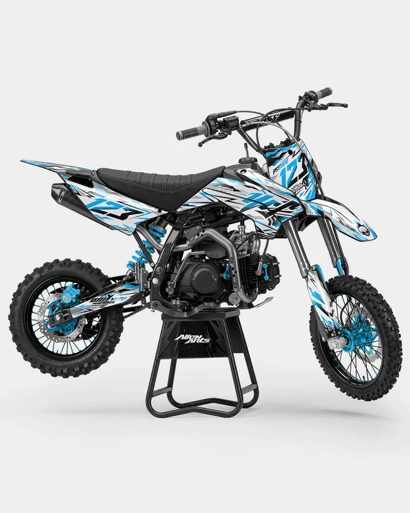 FERAL - Kit Déco Dirt Bike Semi-Personnalisable - Bleu