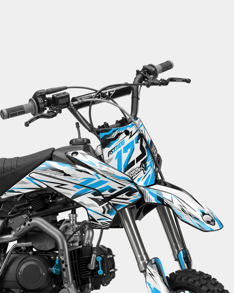FERAL - Kit Déco Dirt Bike Semi-Personnalisable - Bleu