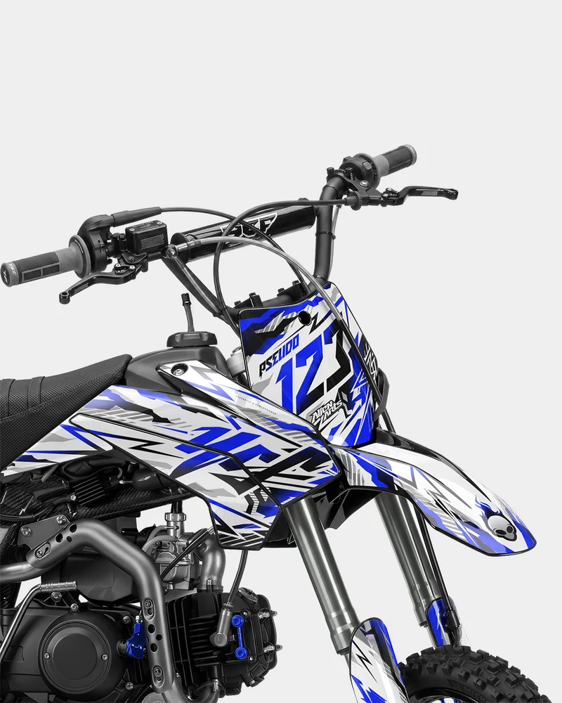 FERAL - Kit Déco Dirt Bike Semi-Personnalisable - Bleu foncé