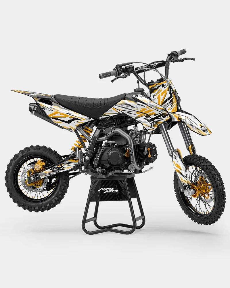 FERAL - Kit Déco Dirt Bike Semi-Personnalisable - Jaune foncé