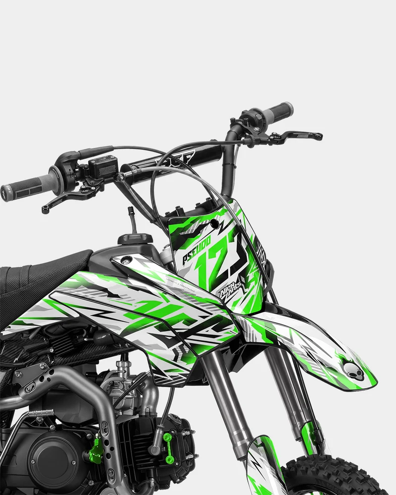 FERAL - Kit Déco Dirt Bike Semi-Personnalisable - Vert