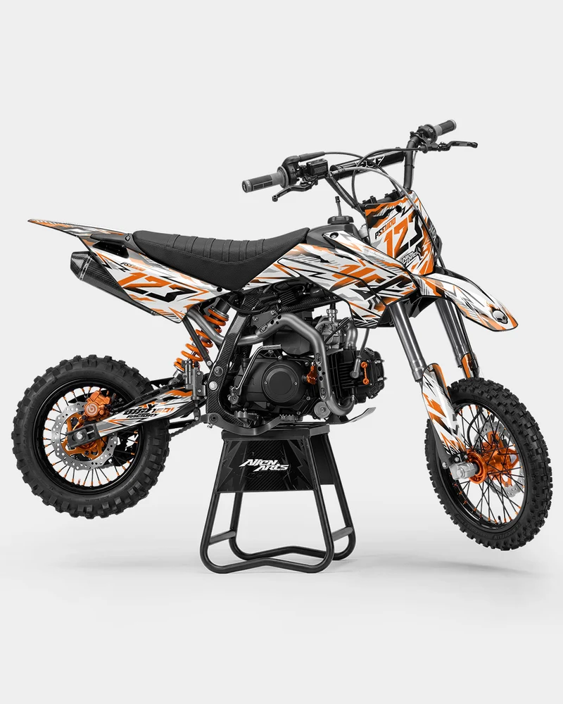 FERAL - Kit Déco Dirt Bike Semi-Personnalisable - Orange