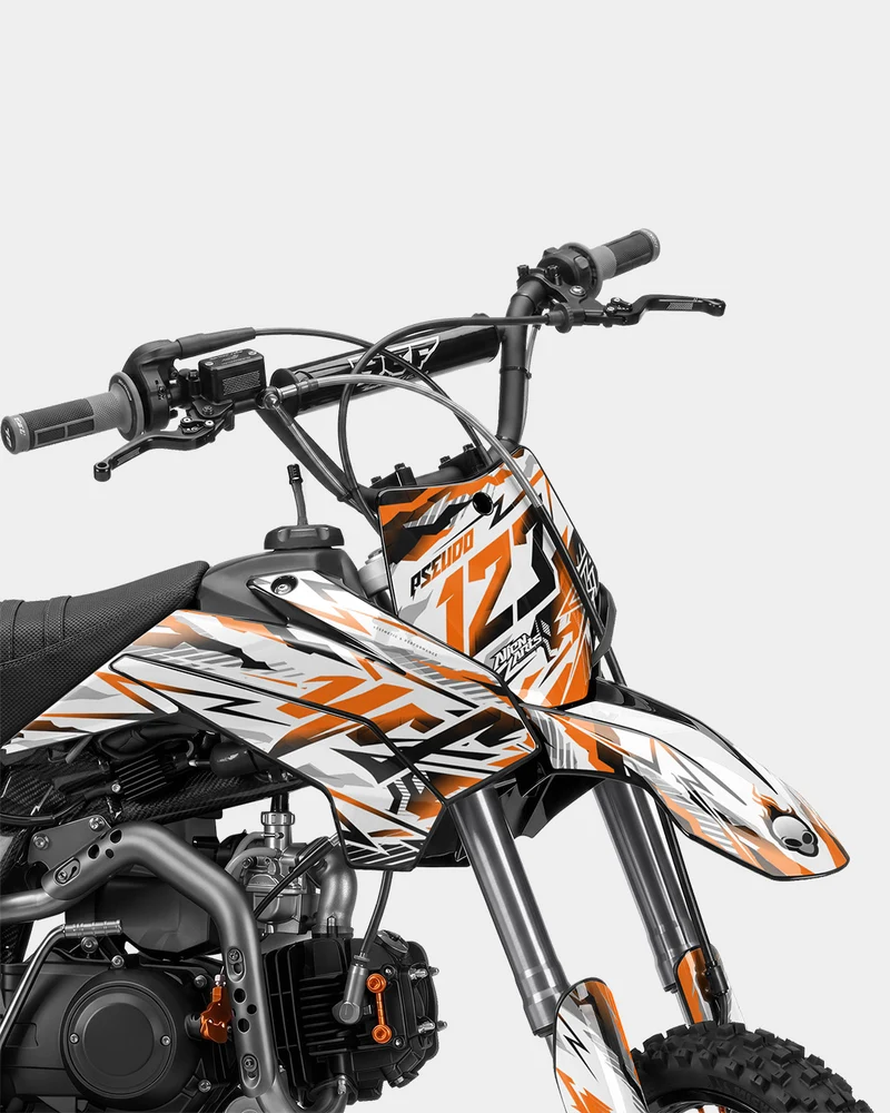 FERAL - Kit Déco Dirt Bike Semi-Personnalisable - Orange