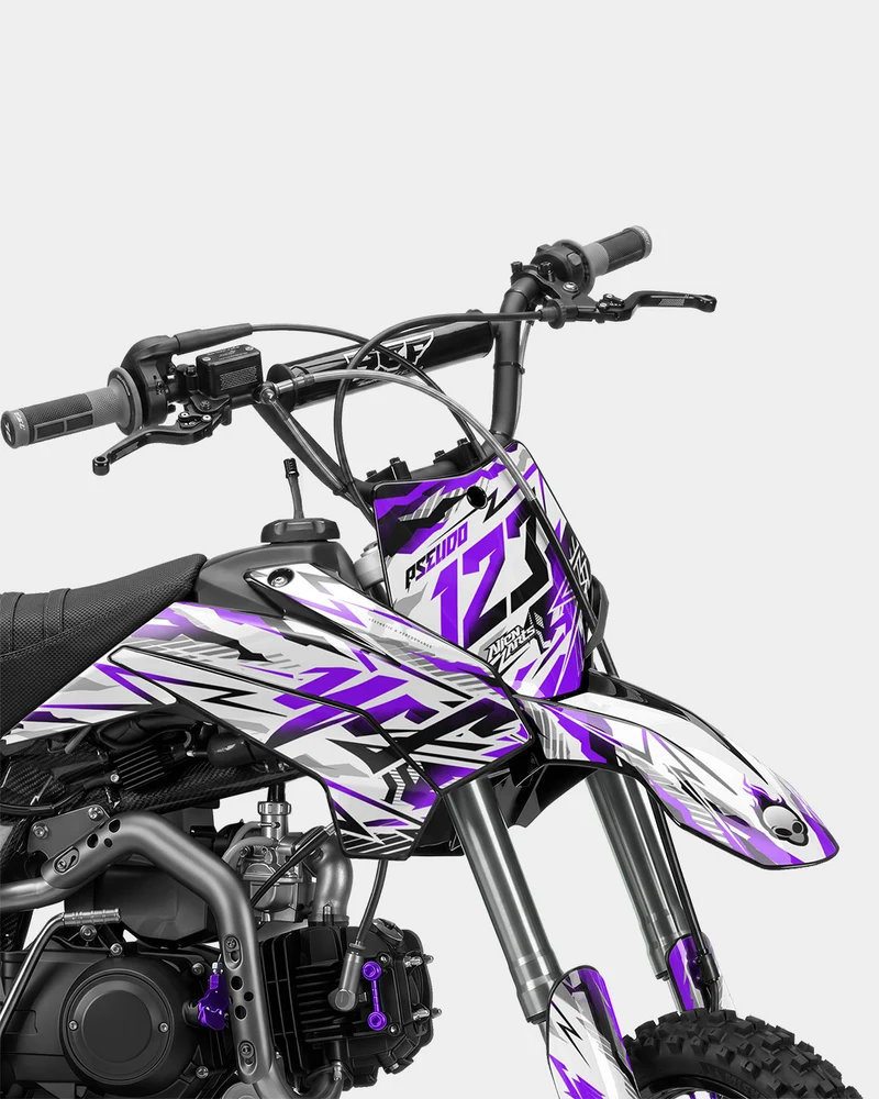 FERAL - Kit Déco Dirt Bike Semi-Personnalisable - Violet
