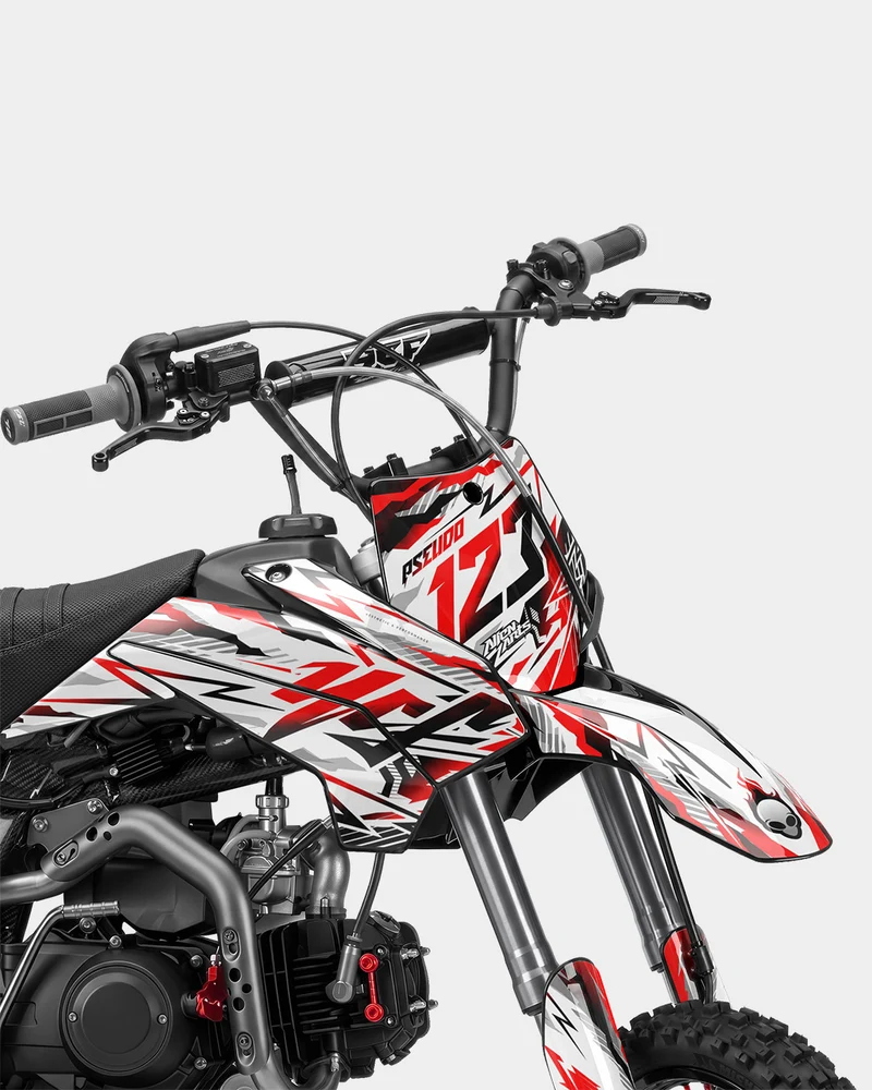 FERAL - Kit Déco Dirt Bike Semi-Personnalisable - Rouge