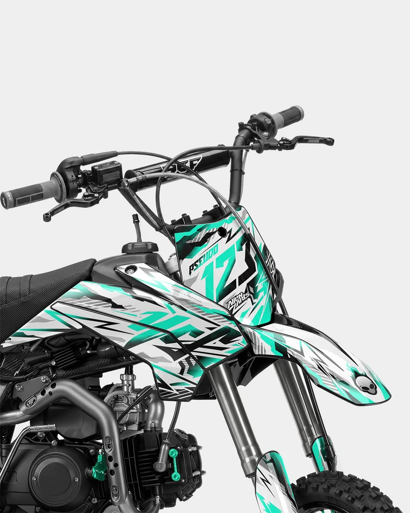 FERAL - Kit Déco Dirt Bike Semi-Personnalisable - Turquoise