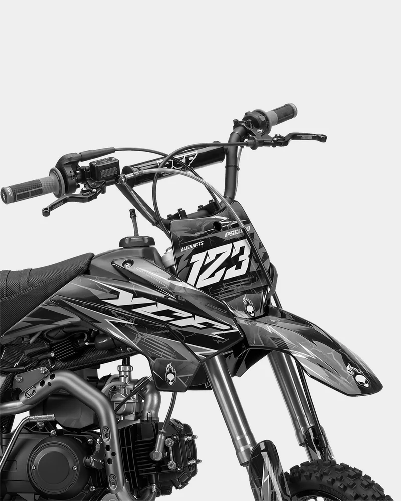 GRUDGE - Kit Déco Dirt Bike Semi-Personnalisable - Gris