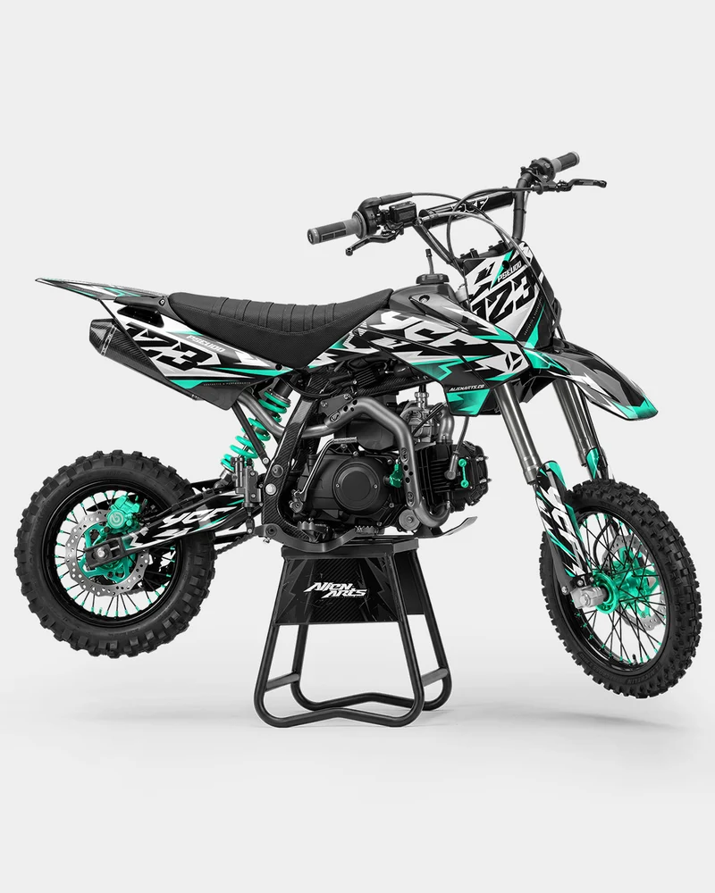 TOHARI - Kit Déco Dirt Bike Semi-Personnalisable - Turquoise
