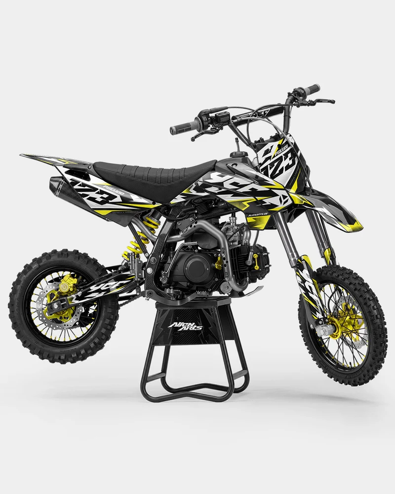 TOHARI - Kit Déco Dirt Bike Semi-Personnalisable - Jaune